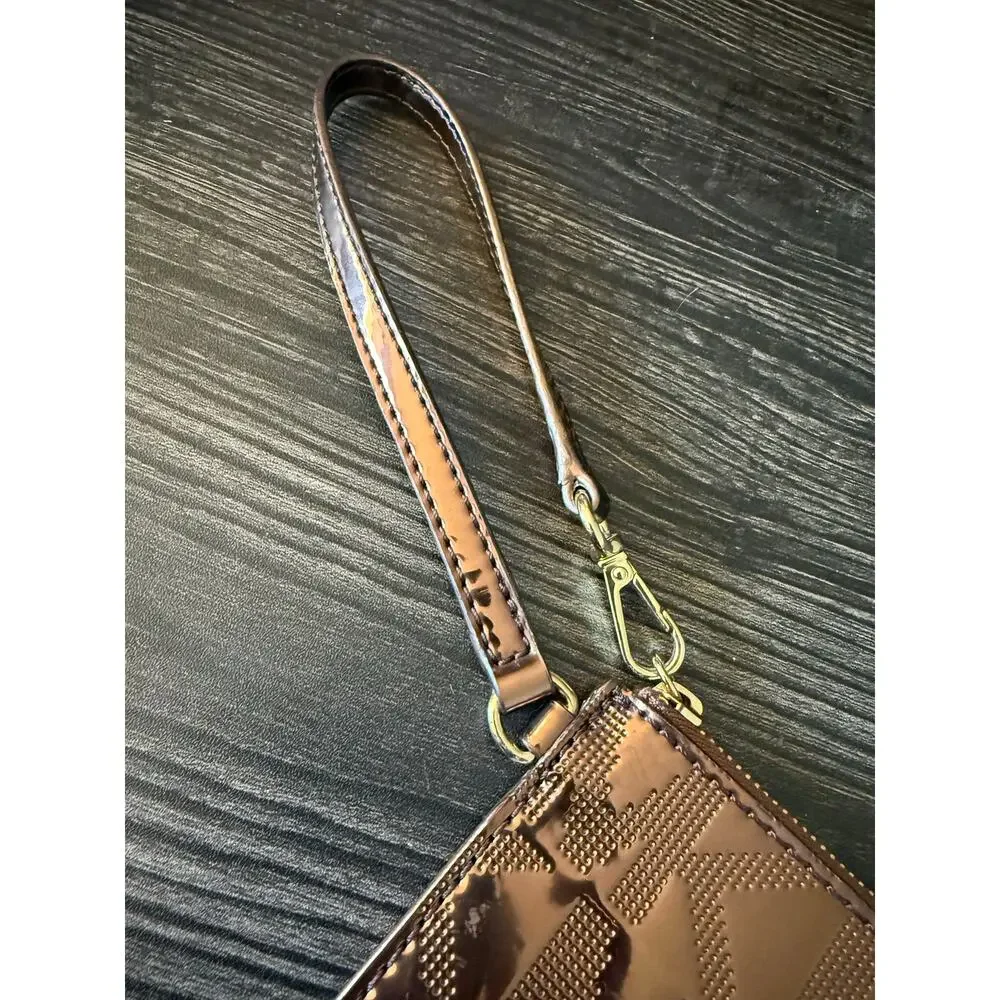 MICHAEL Michael Kors Metallic Bronze Monogram Wristlet